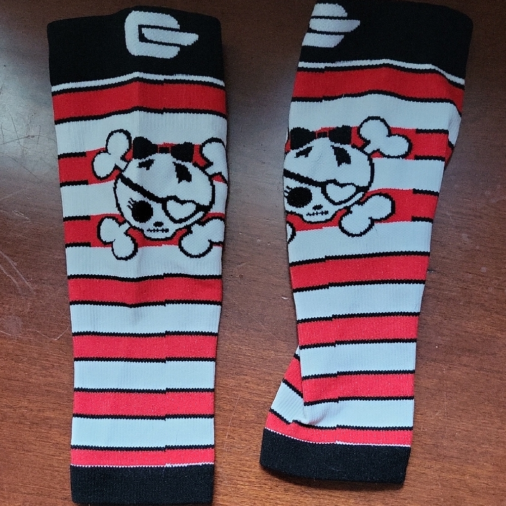Striped Skull and Crossbones Socks